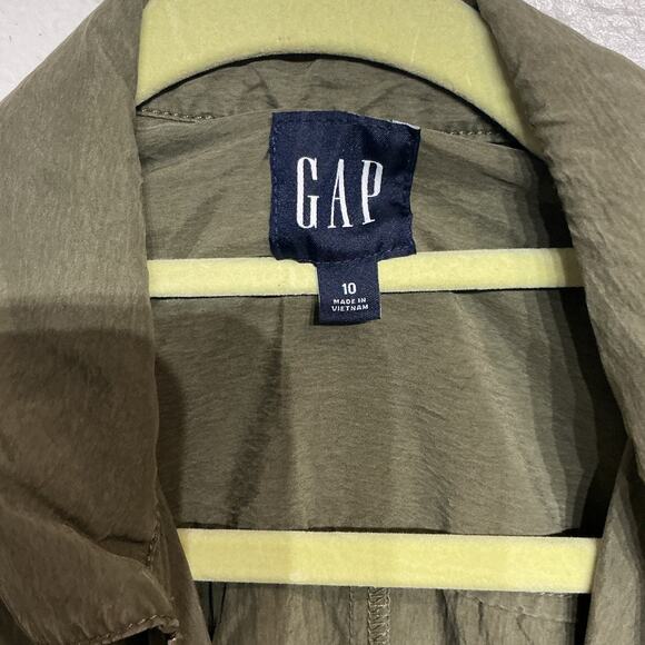 Gap Olive Green Long Sleep Zipper Jumpsuit Sz 10 - Picture 5 of 11